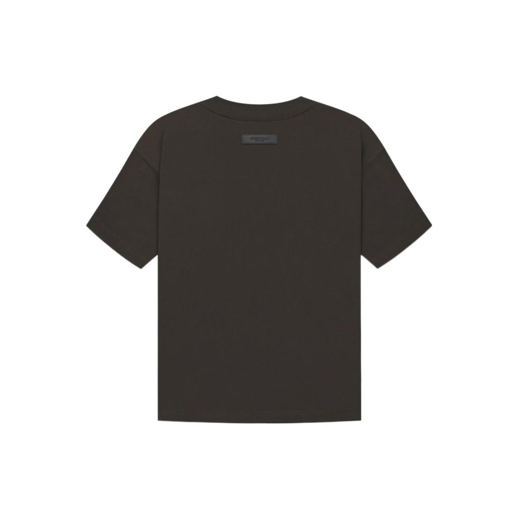 Fear Of God Essentials Womens Short Sleeve Tee Off Black Solid Color Letter Logo Print Round Neck Women Tops Gray-Black FOG-FW22-680