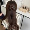 Pince à Cheveux Velours Nœud Torsadé pour Femmes Exquise Vintage Floquée Épingles à Cheveux Droites Accessoires de Cheveux Coréens Polyvalents Cadeau 2025