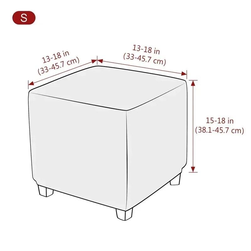 Coperture per Sgabello Ottomano in Pile Polare Elastiche Ispessite Copripoggiapiedi Quadrati Coperture per Sgabello Antipolvere Protezione Sgabello Soggiorno