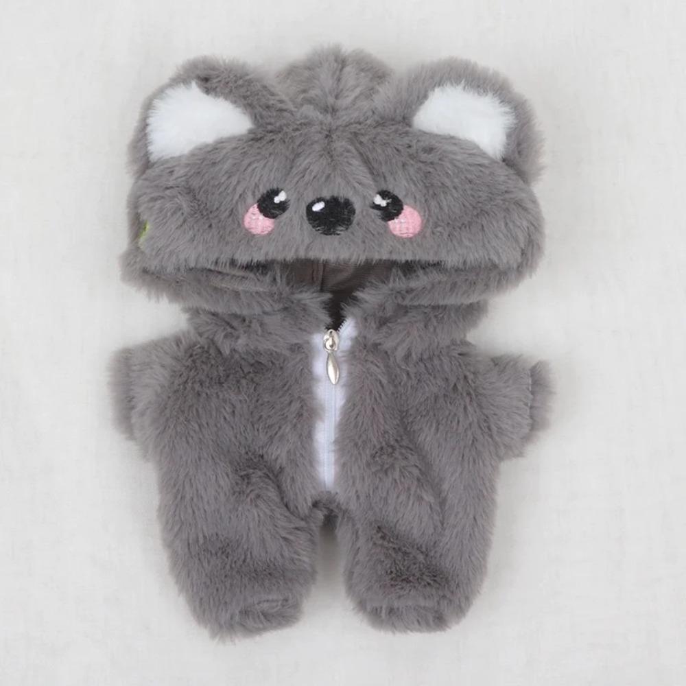 Cotton Doll Clothes 20cm Dinosaur Pajamas Flannel Hooded Onesie Winter Outfit Cute Plush Kigurumi for Dress Up