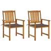 VidaXL 2x Garden Chairs with Cushions Patio Seats Terrace Chairs Outdoor Seats Beach Chairs Camping 3061183