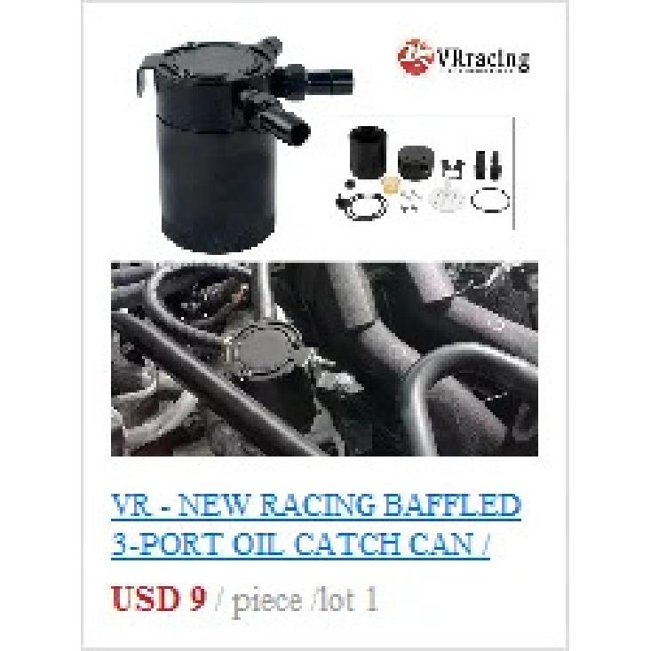 Universal Racing Baffled 3 port Oil Catch Can Tank Air Oil Separator With Removable Valve 3-hole Oil Kettle