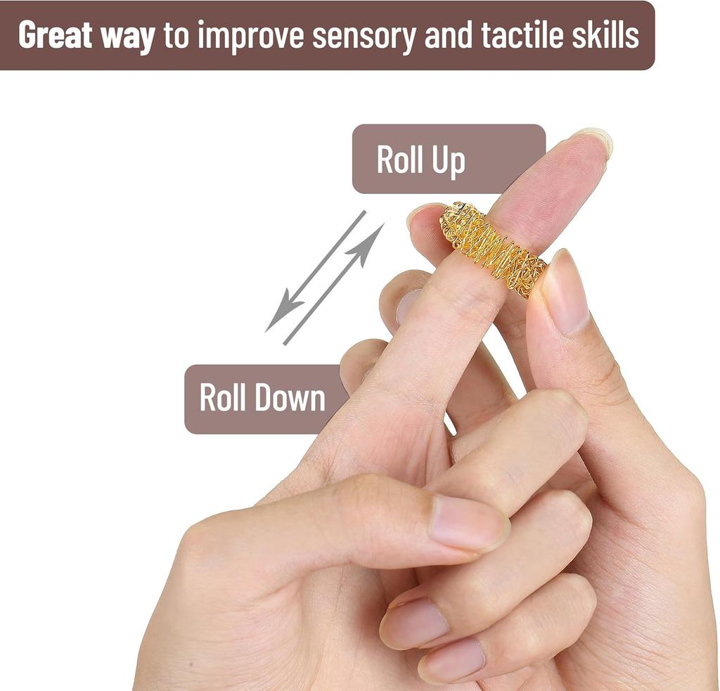 Anelli Sensoriali Dita Spinosi 10 Pezzi Massaggiatore Agopressione Sollievo dallo Stress Anti-Ansia Giocattoli Fidget Per Adolescenti Adulti Per Bambini Regalo di Compleanno per Bambini