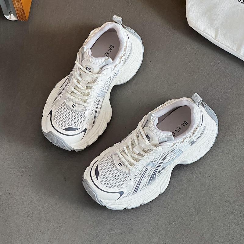 Dad Shoes Women's Summer New Shoes Women's Shoes Thick Sole Inner Height Increase Mesh Breathable Ultra-light Sports and Leisure Shoes