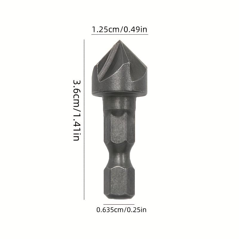 2 peças 1/2 haste hexagonal cinco lâminas escareadas broca 12,5 mm 5 peças abridor de furos para marcenaria spot facer rebarbação broca conjunto