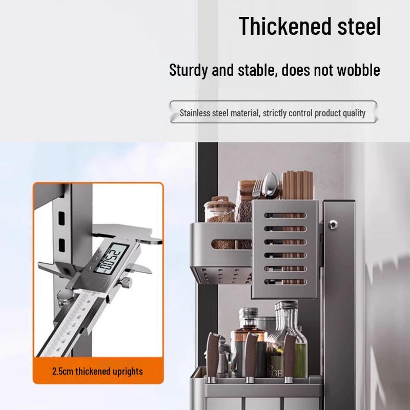3-Tier Gunmetal Grey Stainless Steel Kitchen Organizer Rack