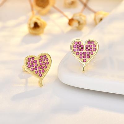 Colorful Heart-shaped Earrings Simple Fashion Earrings Love Earrings Female Temperament Accessories