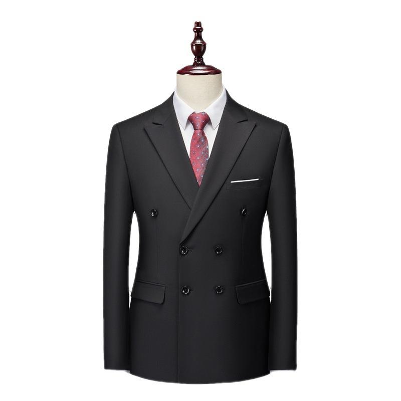 Danmo Herren Zweireihiger Anzug, leger, für Business, Arbeit, Hochzeit, formelle Sets, einfarbig, Anzugjacke + Hose, 2-teilig