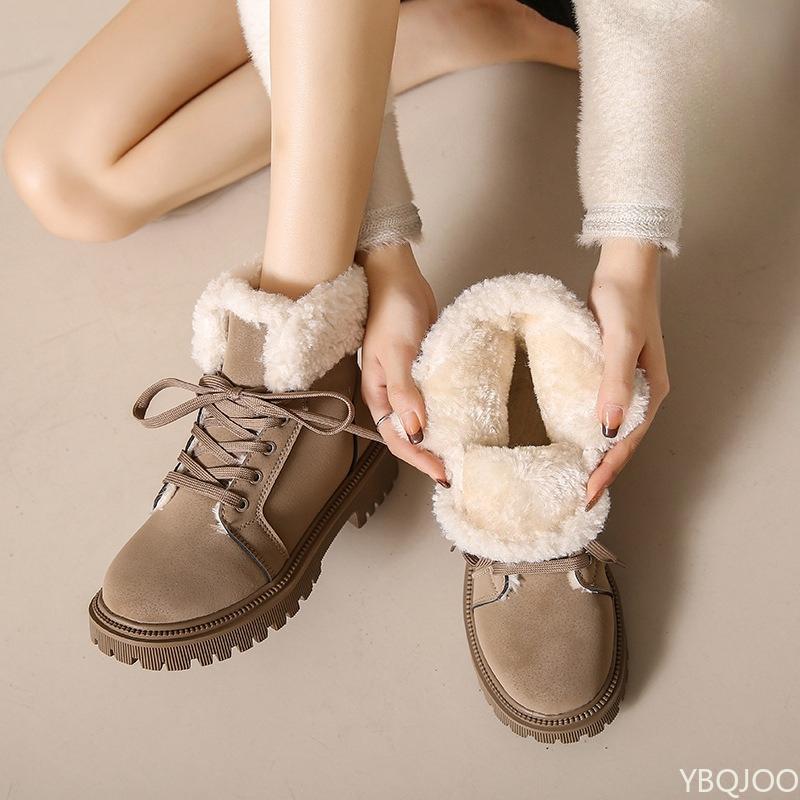 Women's leisure comfortable snow boots winter velvet cotton boots short boots fashionable versatile warm women shoes