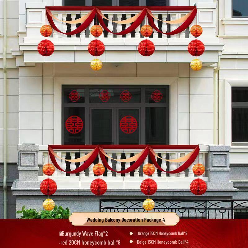 Outdoor Balcony Wedding Flower Decoration for Railings