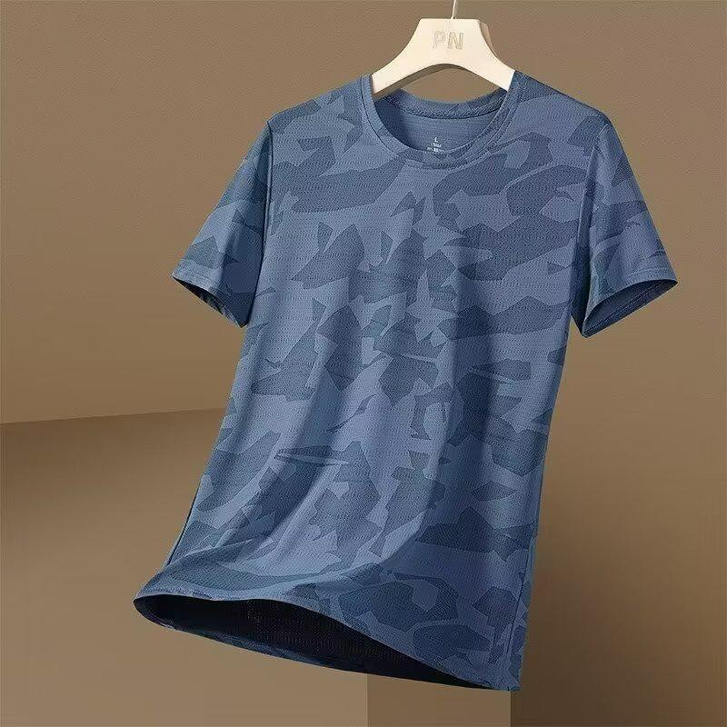 Men's Summer Ice Silk Loose Fit Quick-Dry Mesh T-Shirt