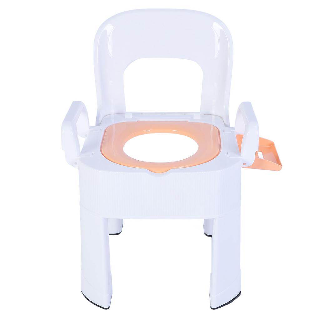 Squat Toilet Commode Chair Detachable Foldable Non Slip Armrest Backrest Cushion Quick Drying Extra Wide Commode Bathroom Sitting Bath Stool