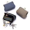 Yocipa Genuine Leather Mini Wallet for Women with Coin Purse and Key Ring, Multifunctional Coin Case, Lightweight Leather Card Case with Key Holder,