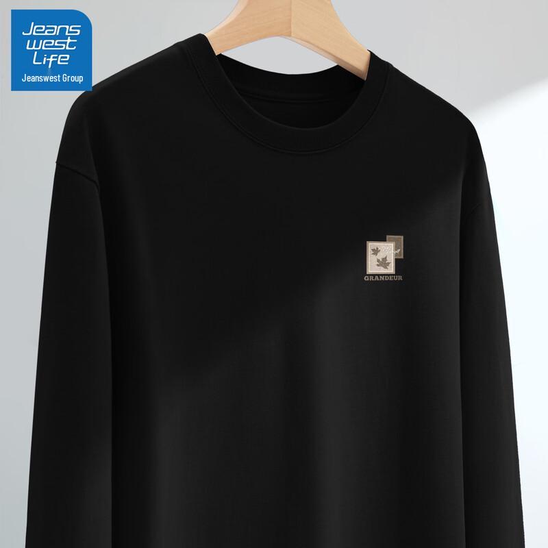 JEANSWEST LIFE Men's Letter Print Long Sleeve T-Shirt