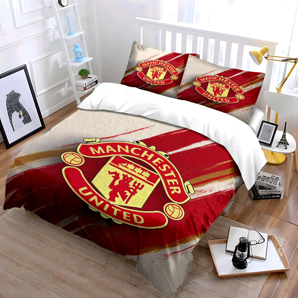 Manchester United povlečení Sada povlečení Povlak na přikrývku Sada povlaků na polštáře (1 * Povlak na peřinu 2 * Povlaky na polštář, bez náplně do peřiny)
