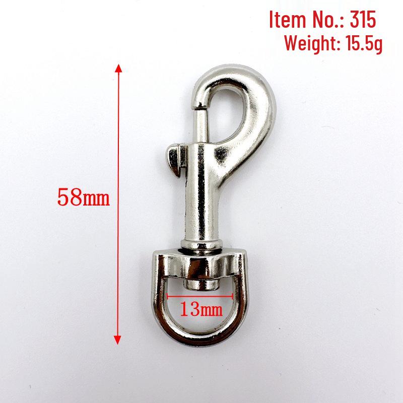 Zinc Alloy Dog Buckle Keyring Hook for Pet Leash, Bag & Apparel Accessories