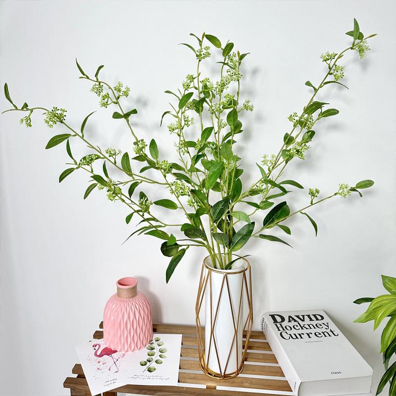 Wedding Celebration Artificial Wintergreen Leaves With Pearl Accents For Photography And Gifts