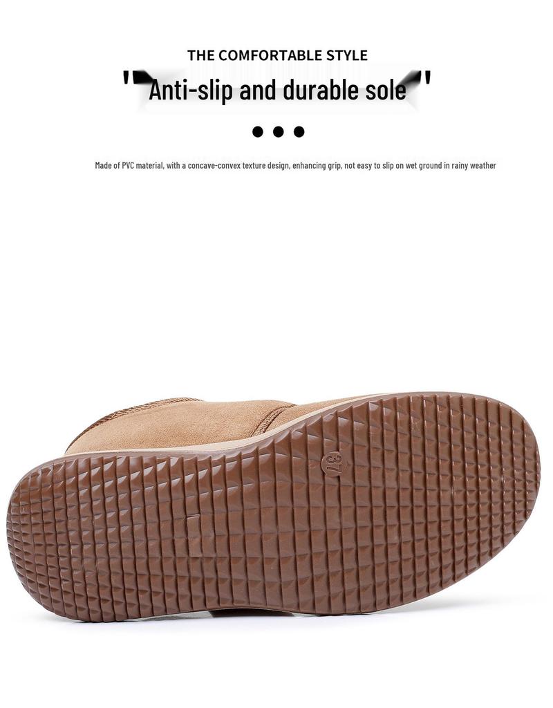 Women's Fleece-Lined Velcro Winter Boots - Warm, Thick Snow Boots for Home