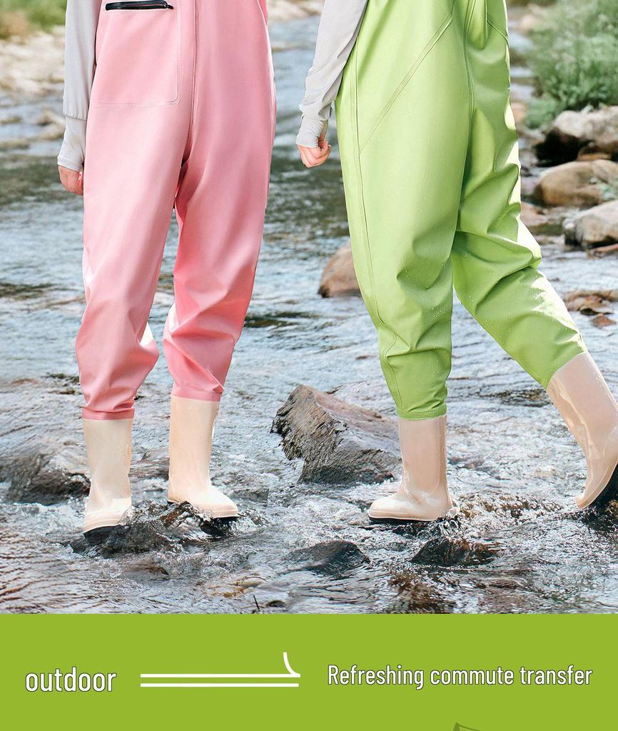 Damen-Strand-Overall mit wasserdichten Stiefeln - Ganzkörper-/Halbkörper-Angel-Regenhose