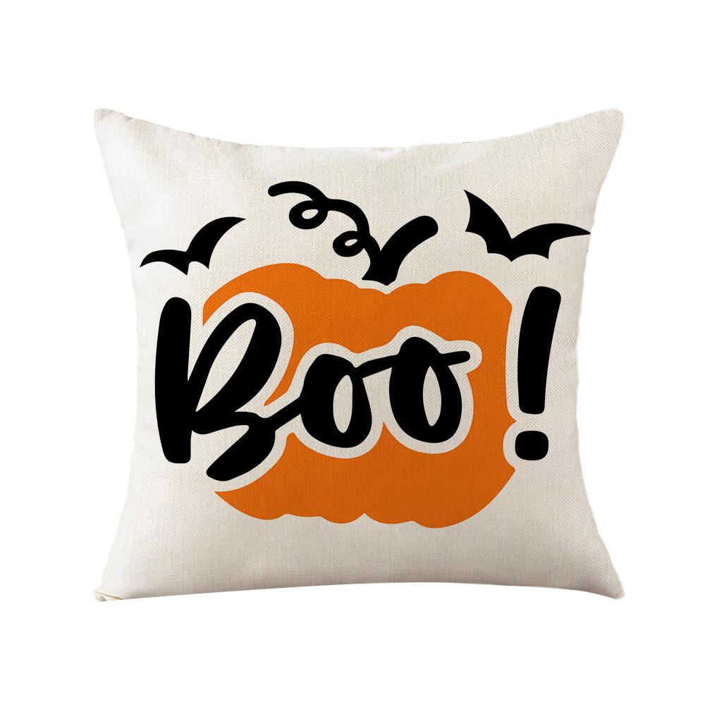 New Halloween Throw Pillow Cover Funny Pumpkin Polyester Print Home Living Room Cushion Pillow Cover