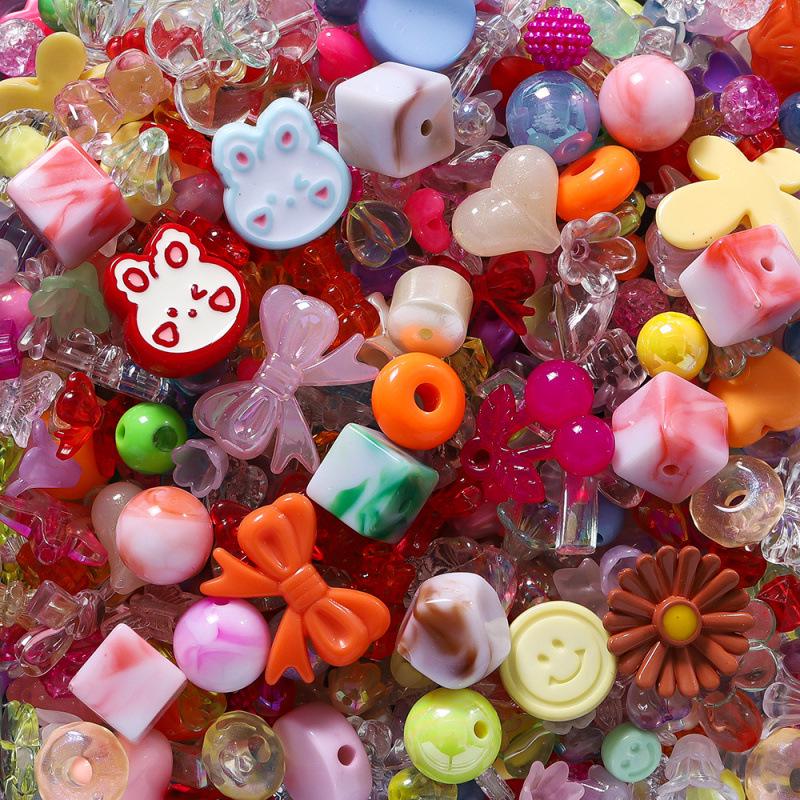 Acrylic Cute Cherry Bear & Rabbit Beaded Phone Chain Necklace - Cartoon Animal Accessories