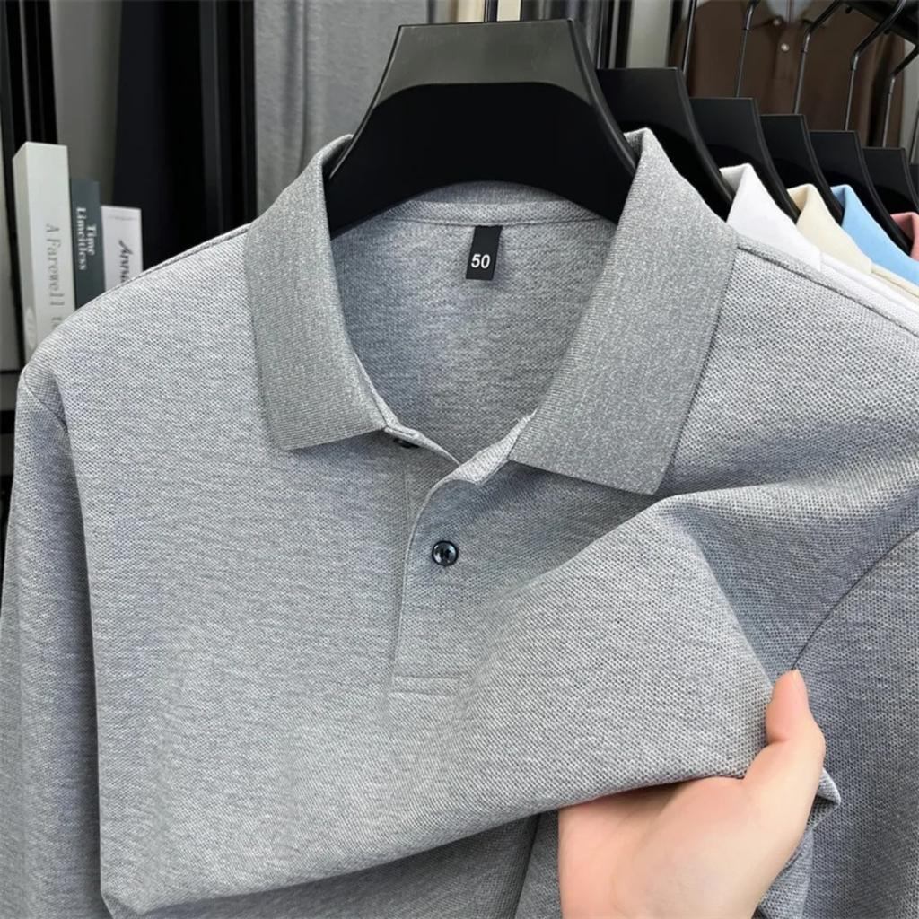 STORN 100% Pure Cotton High-quality Men's Long Sleeve Polo Shirt Autumn Fashion Simple Original Design Luxurious Golf T-shirt