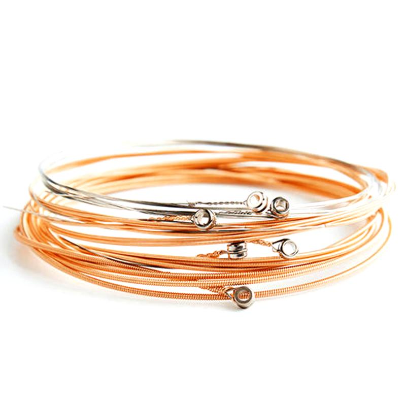 Folk Guitar 1-6 String Set, Brass And Red Copper Rust Resistant And Not Easily Broken, Independently Packaged String Accessories