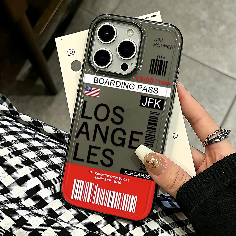 Soft Phone Case For Iphone 17 Pro Max Case Los Angeles Boarding Pass Iphone 16 13 12 14 11 15 Plus Silicone Shockproof Cover