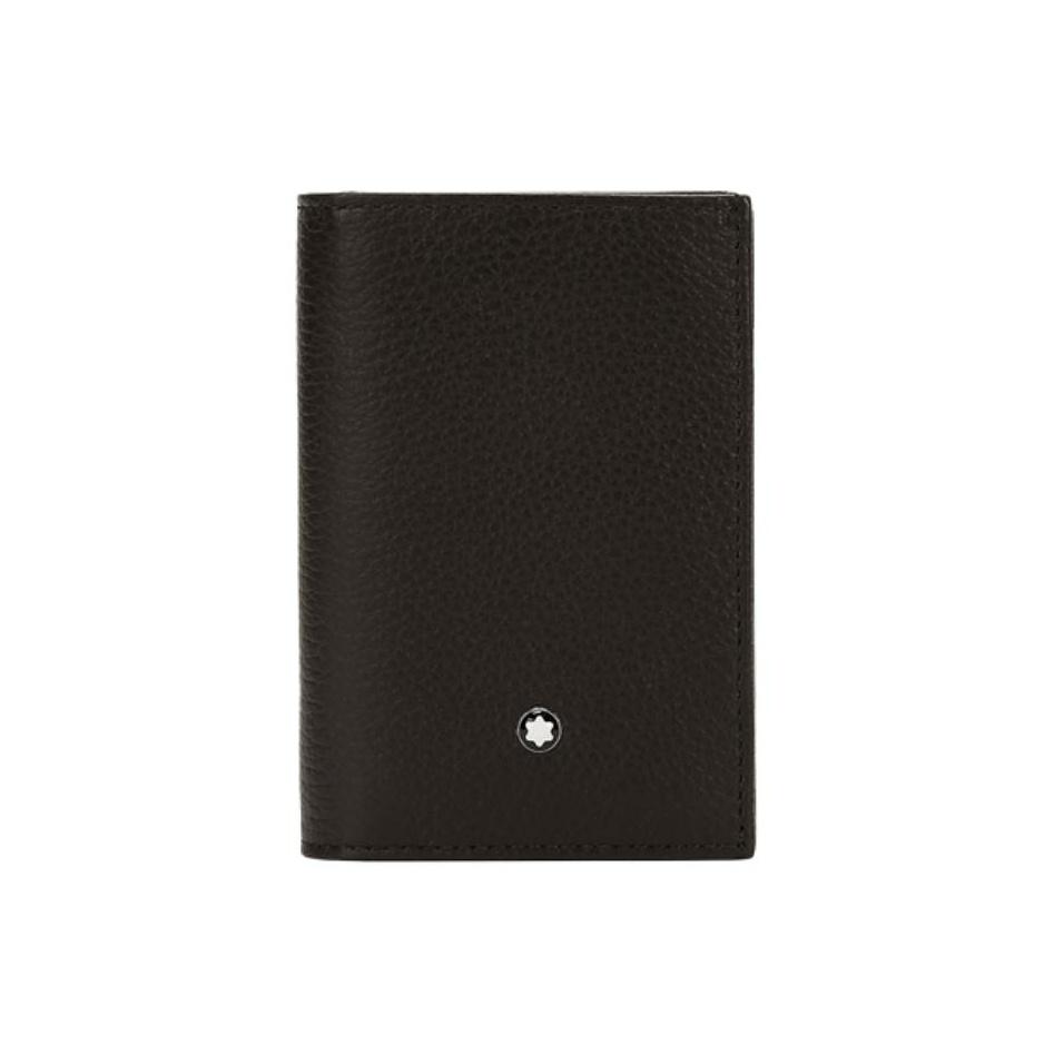 Montblanc Meisterstück Double Fold Business Card Holder Grain Leather Card Case Men Card Holder Dark-Brown 114474 Box(Basic Set+Box)