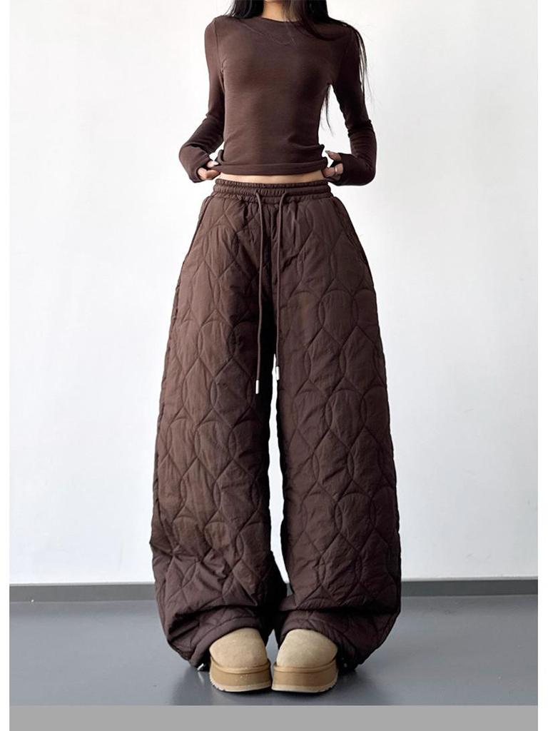 2025 Winter Women's Thick Warm Wide-Leg Sweatpants - Trendy Tall Fit, Unisex Casual Style