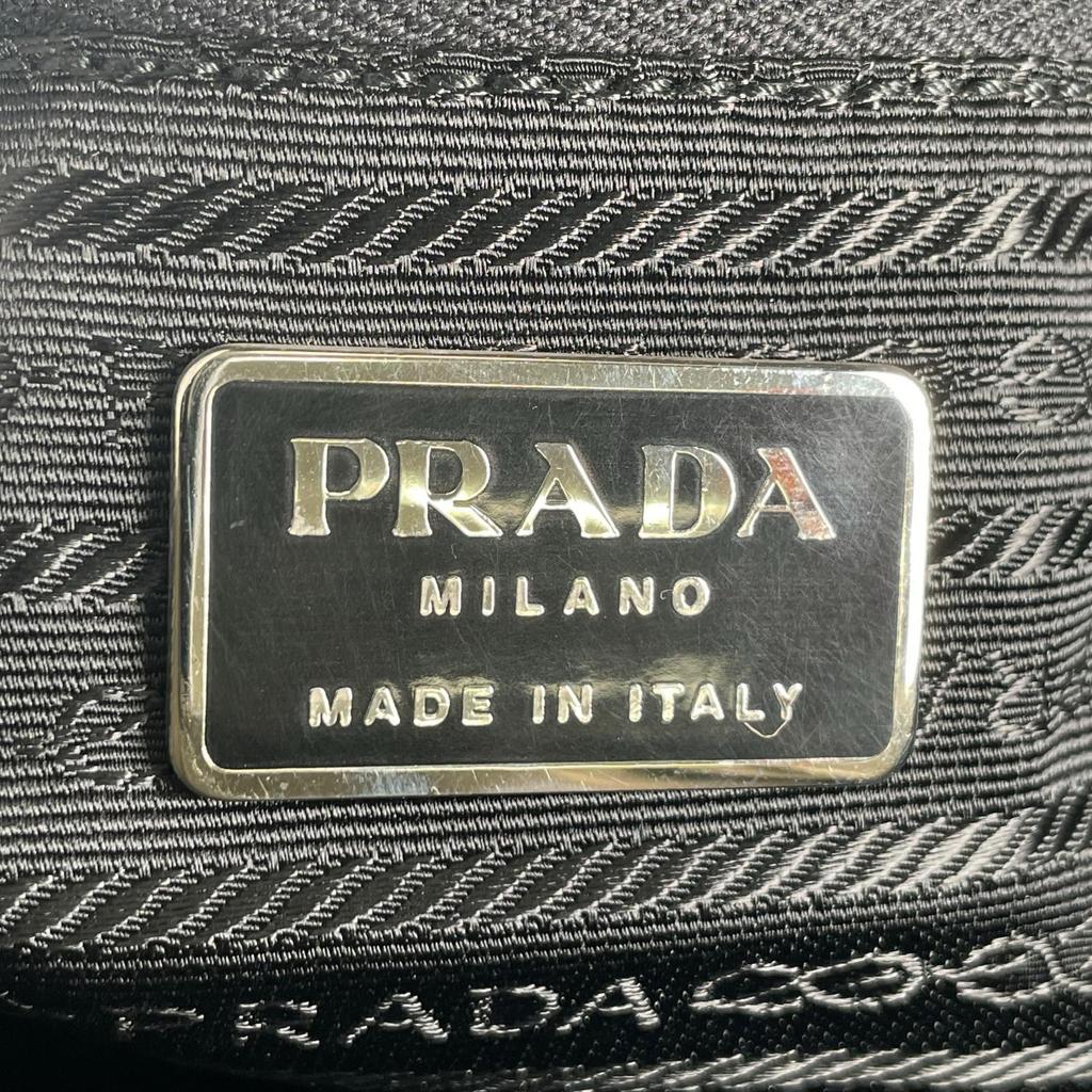 Prada Triangular Logo Handbag Khaki Women Used