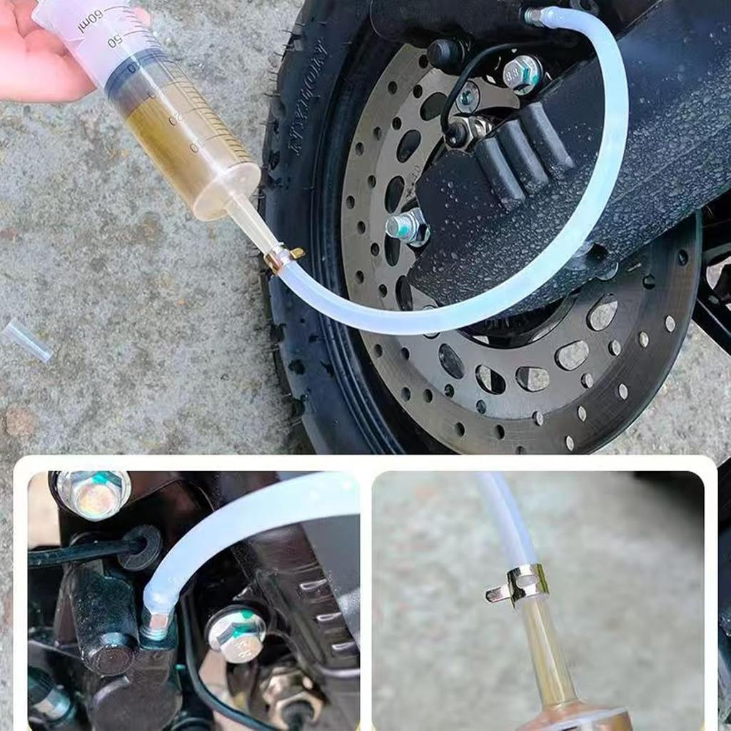 Brake Bleeder Kit - One Way Check Valve Hose Bleeding Kit 100Ml Syringe, 50Cm Hose, Oil Fluid Extractor Pump, Adapter - Brake Bleeder Tool For