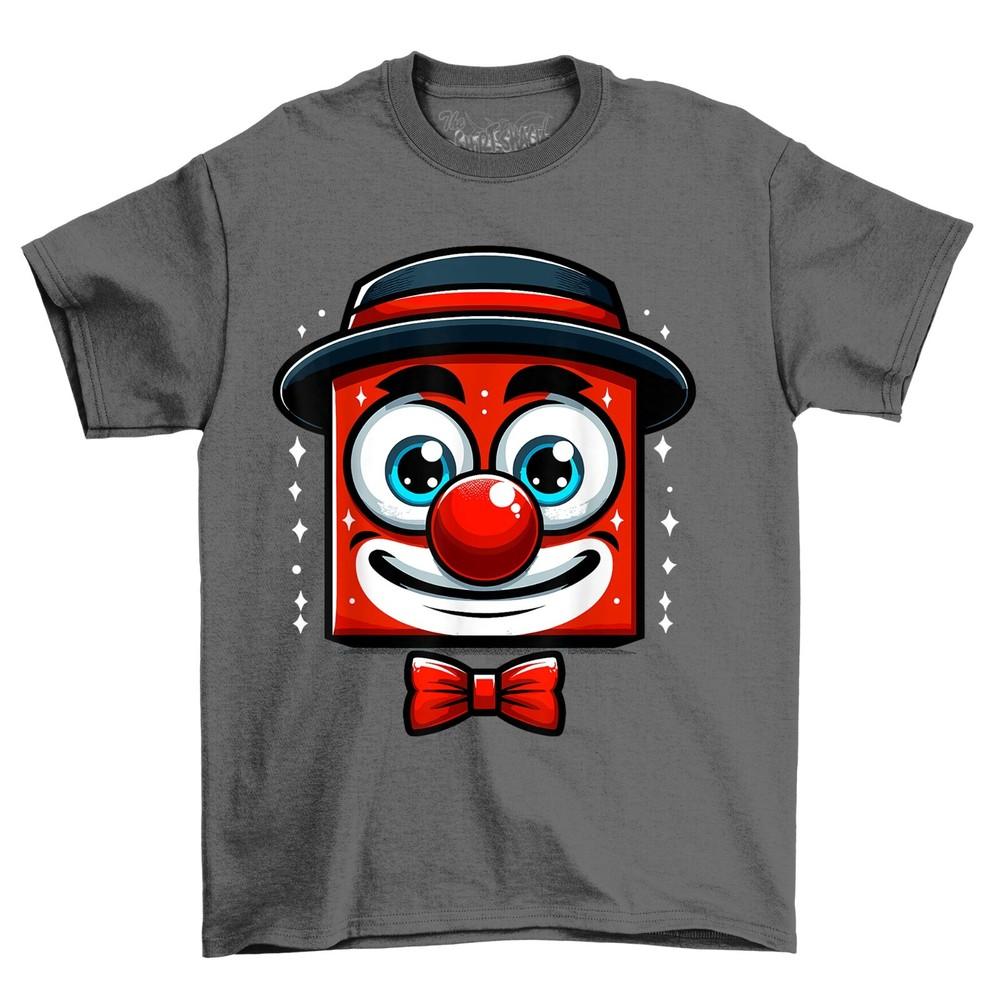 

Hat and Happy Face Red Nose Novelty Funny T-Shirt Adults and Kids Comedy Tee Shirt L