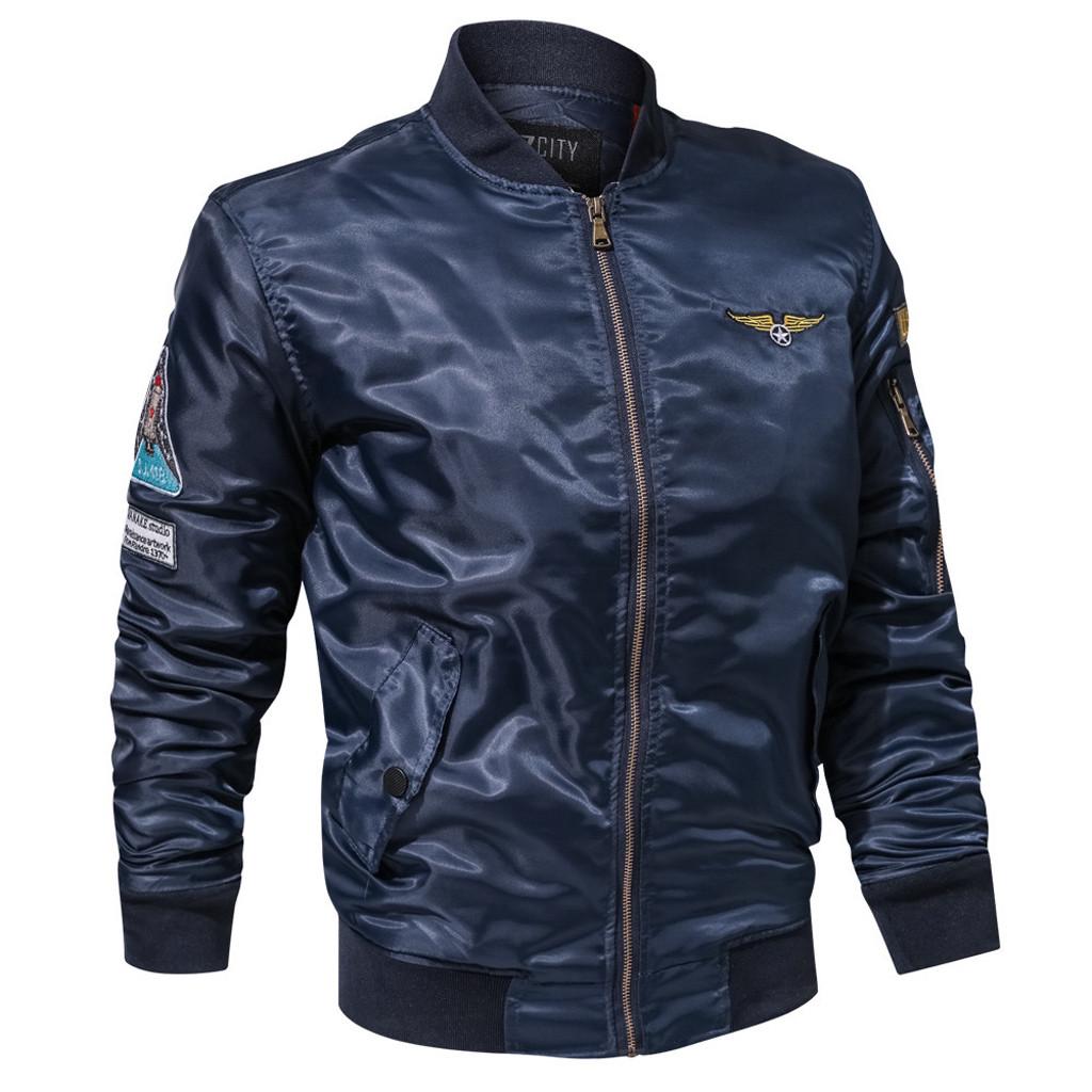 Men's Casual  Winter Jacket Stand Collar Military Clothing Zipper Coat