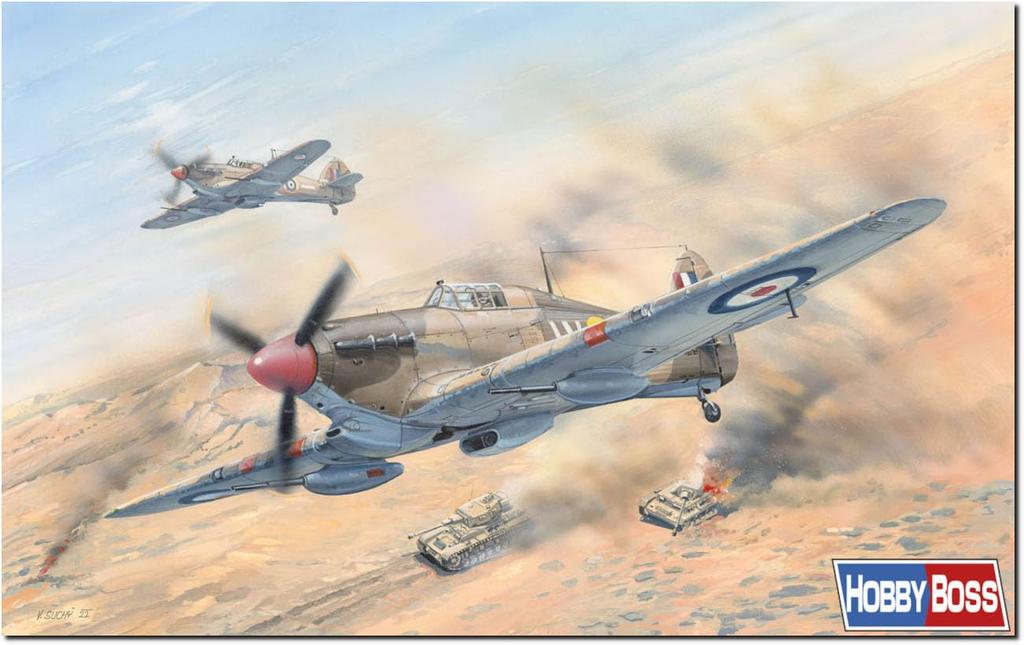 Hobby Boss 1/48 Fighting Vehicle Series British Hurricane Mk.IID/TROP Plastic Model Kit 81780 (Airplane)