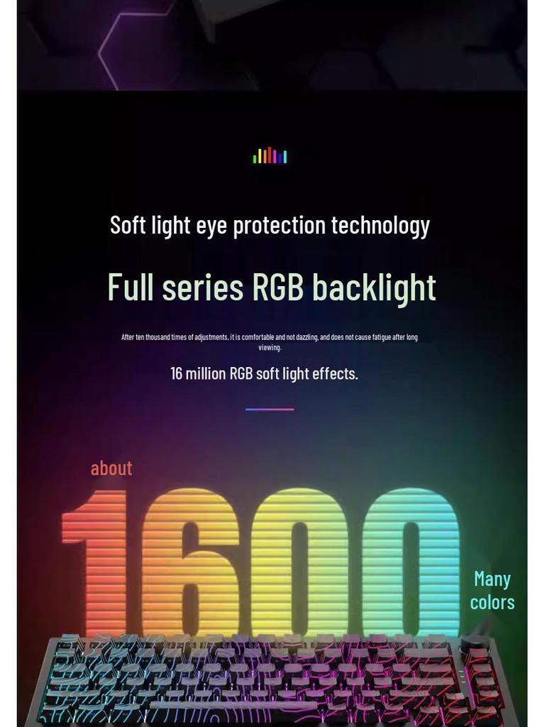 K81 Customizable Three-Mode Side-Engraved Mechanical Keyboard with PBT Two-Color Gradient Luminous Design