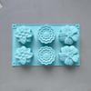 1Pc 6 Cavity Flowers Silicone Mold DIY Handmade Fondant Cake Baking Chocolate Sugar Cake Tool Resin Polymer Clay Making Mould