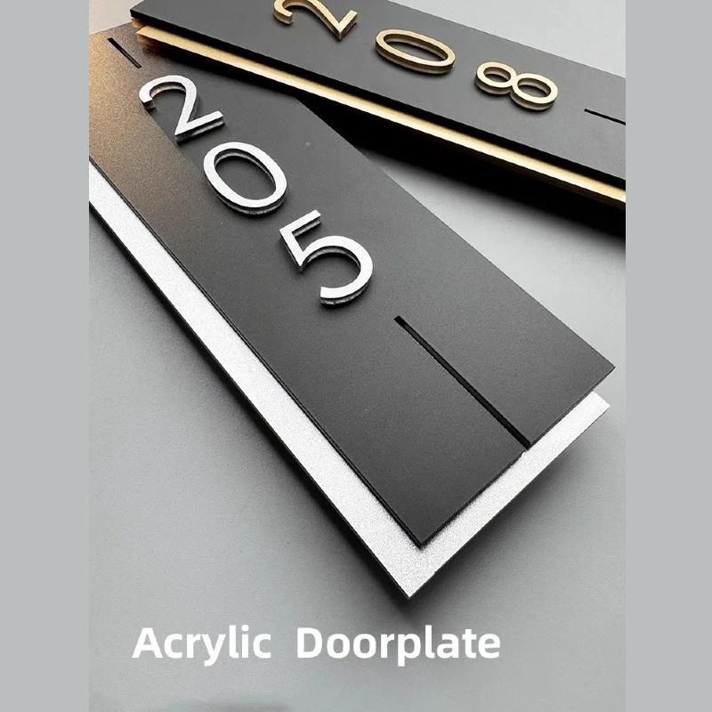 Acrylic Modern Door Plate Shop Sign Customize House Number For Home Office Flats Restaurant Hotel Cafe Bar Home Decor Plate