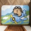 Animal C-Capybara Floor Mat Soft Flannel Entrance Door Mat Non Slip Absorbent Bathroom Bedroom Floor Rug