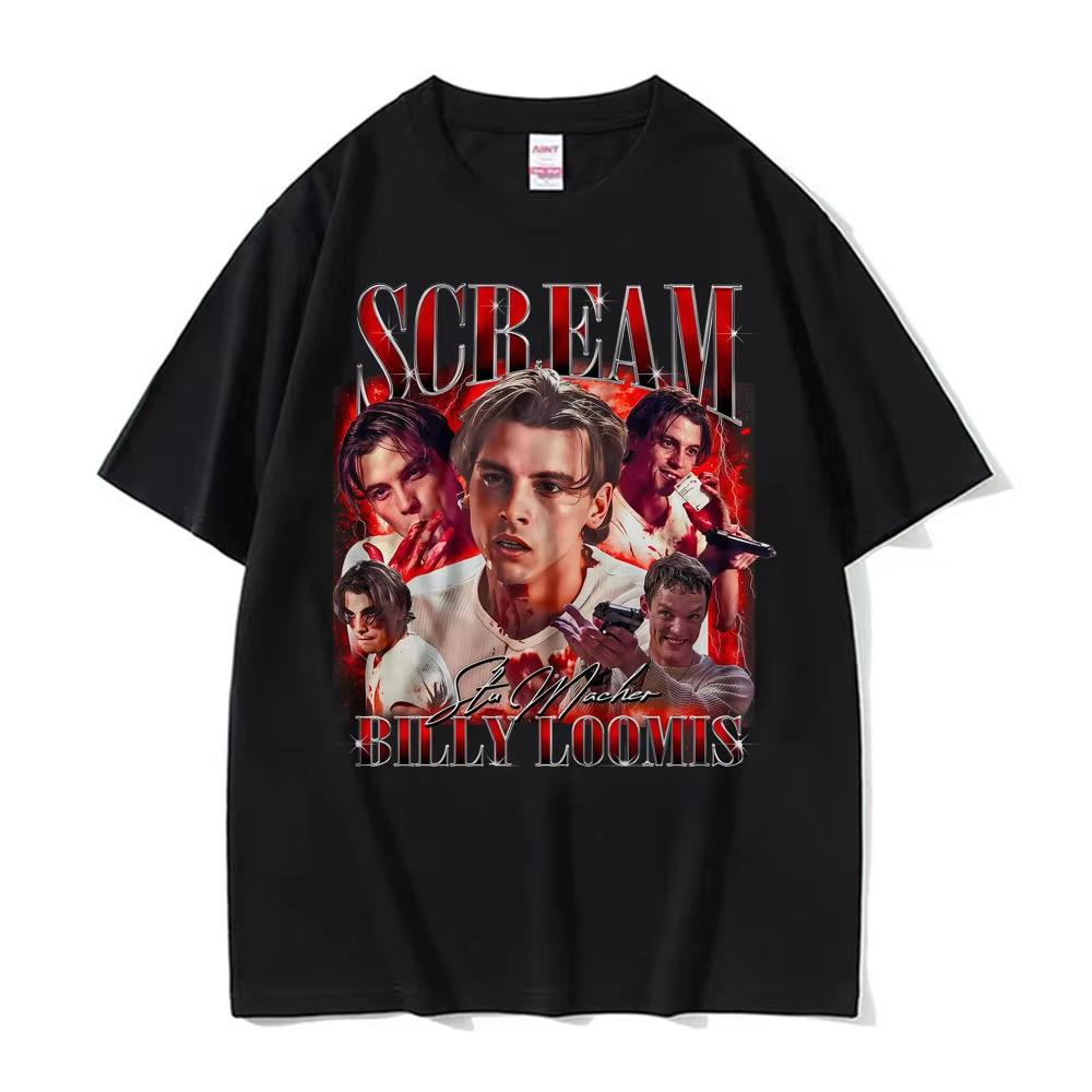 

Retro Scream Movie Billy Loomis Graphic T-shirt Men s Clothing Fashion Hip Hop Summer T Shirts Man Oversized T Shirt Streetwe... S разноцветный