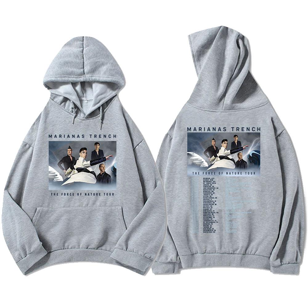 

THE FORCE OF NATURE TOUR Толстовки MARIANAS TRENCH Рок-группа Свитшот с длинным рукавом Осень Мужские Худи 2XL