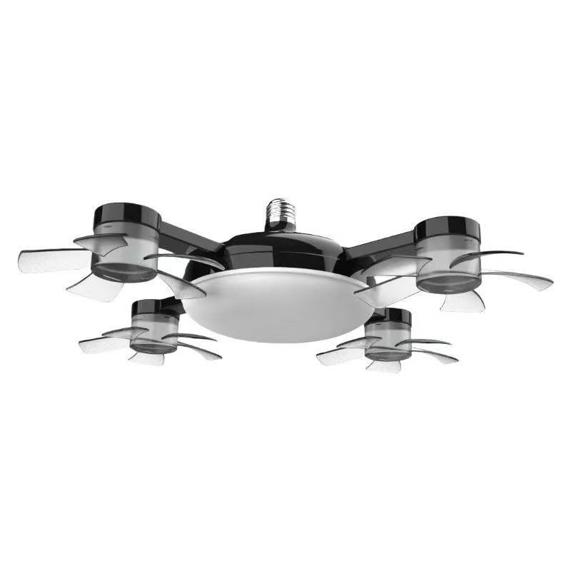 Luce Ventola 2-in-1 60W E27 Design Drone Ventilatore da Soffitto con Telecomando AC85-265V Lampadina Ventilatore per Casa Ristorante