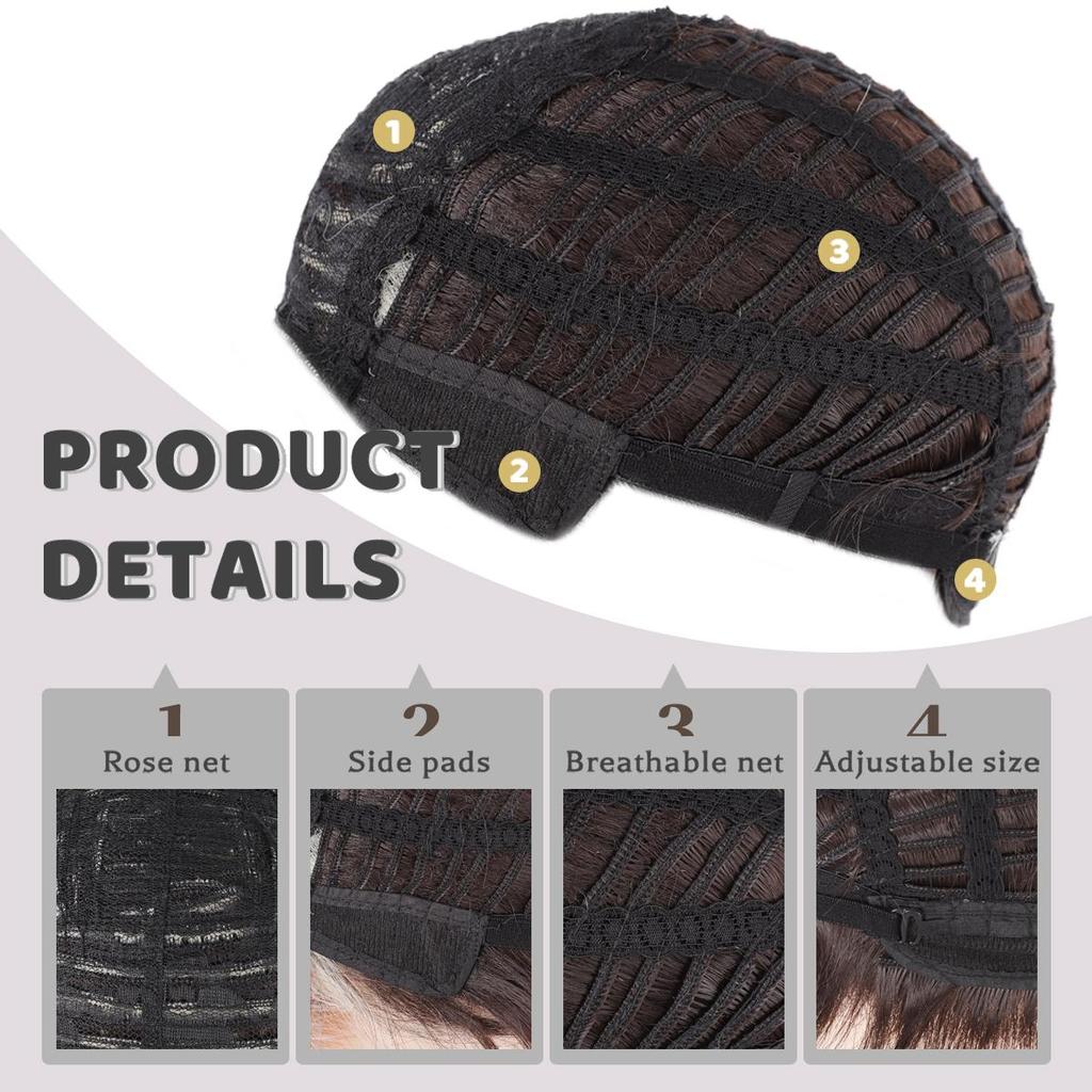 Synthetische kurze Perücke 25 cm/10 Zoll dunkelbraunes lockiges Haar Mode Simulation Kopfhaut Frauen Perücken