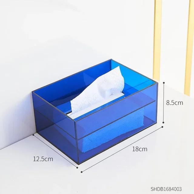 INS Acrylic Tissue Box Holder Napkin Dispenser Wipe Case Kitchen Storage Box Desktop Organizer Home Living Room Decoration