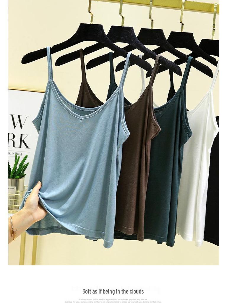 Women's Slimming V-Neck Modal Camisole: Summer Sleeveless Base Layer Top