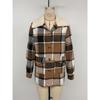 2025 Women's Autumn Winter Vintage Plaid Coat with Fleece Lined Collar - Cross-border Office Casual Versatile Outerwear for Europe America