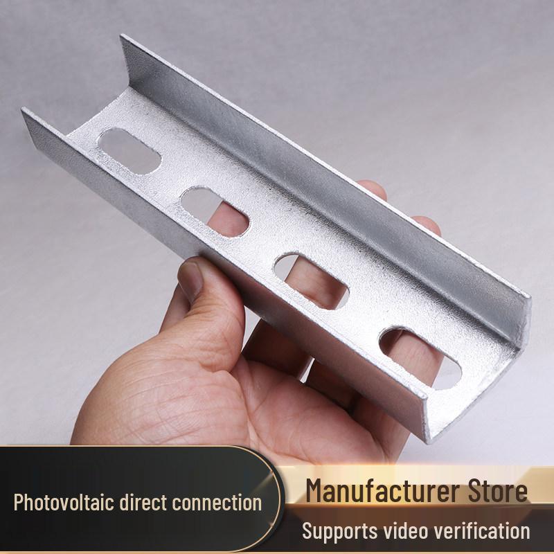 Galvanized Solar Bracket Connectors: Four-Hole C-Channel Fasteners 30 High Direct Connection