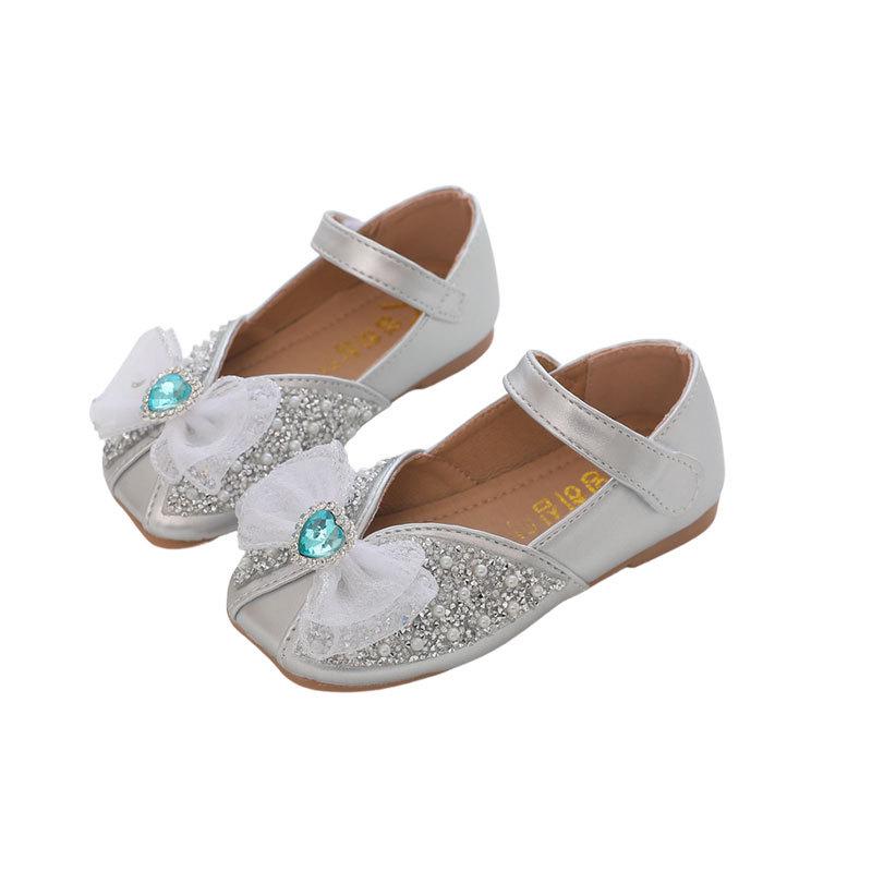 Mädchen 2022 Aisha Crystal Leder Prinzessin Schuhe - Weiche Sohle für Frühling & Herbst