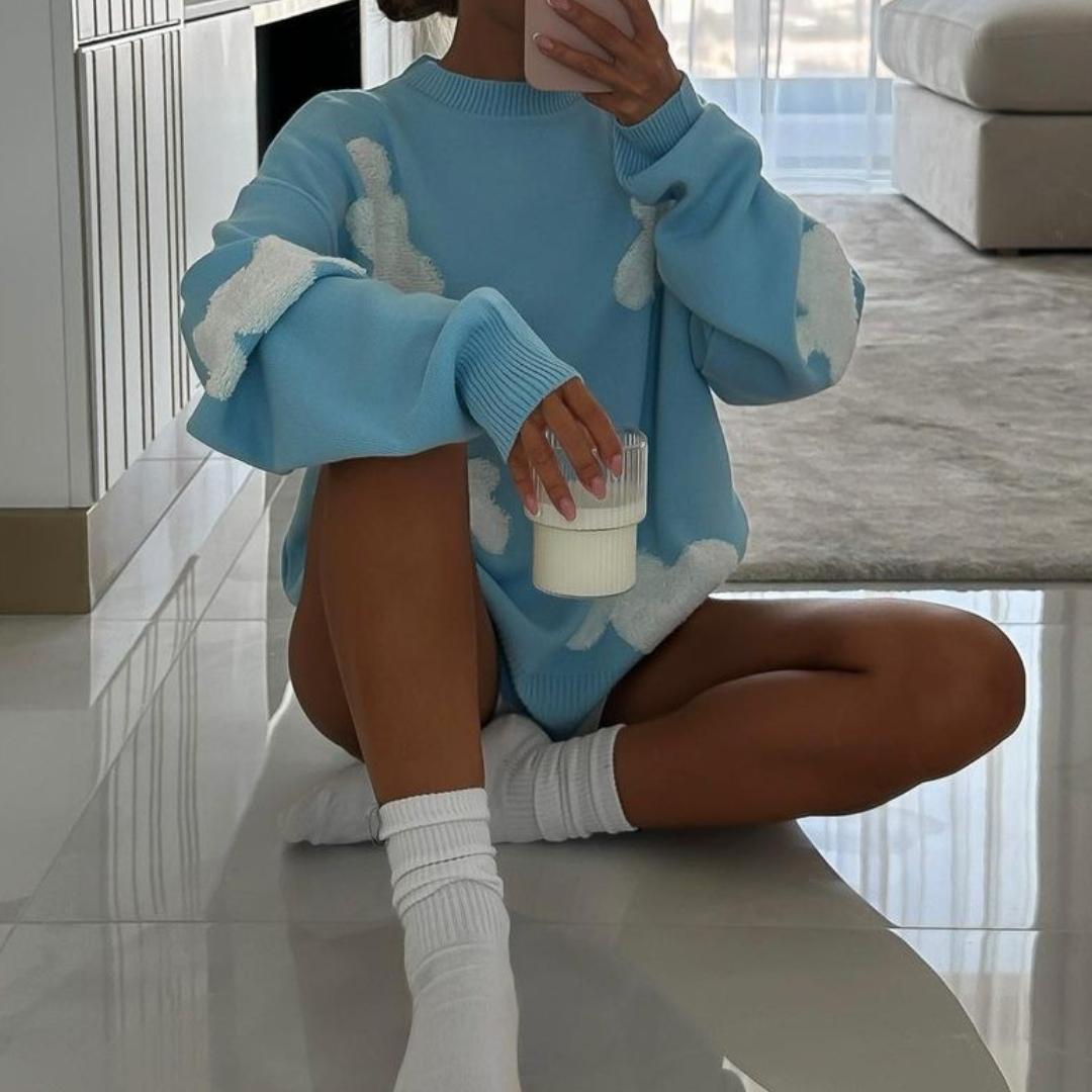 BITCED модный женский осенне-зимний свободный жаккардовый свитер с длинными рукавами — фото 4