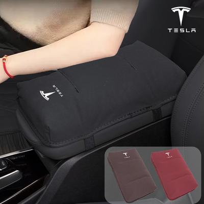 Suede Car Armrest Mat Central Armrest Box Protection Pad For Model 3 Y S X Cybertruck Juguete Roadster Coil Bonina